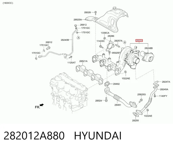 Turbocompresor 282012A880 Hyundai/Kia
