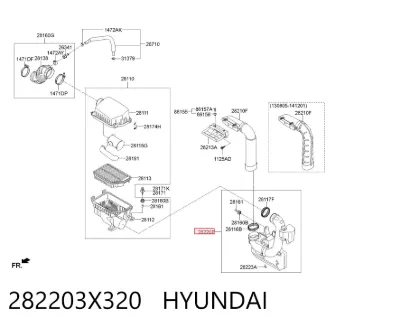 Resonador del filtro de aire HYUNDAI 282203X320