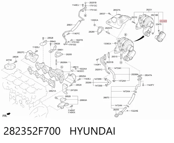 Actuador del turbo 282352F700 Hyundai/Kia