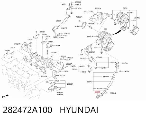Junta de compresor 282472A100 Hyundai/Kia