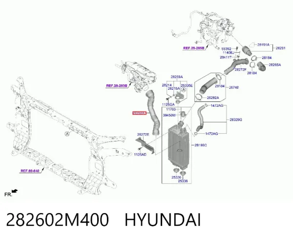 Tubo intercooler 282602M400 Hyundai/Kia