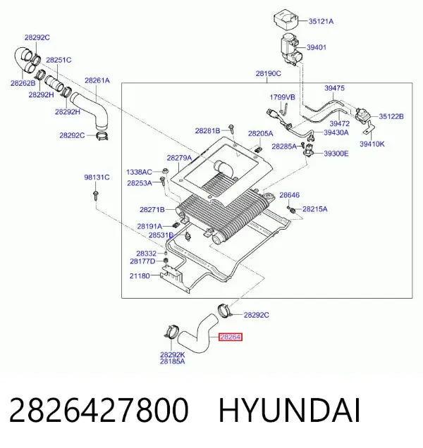 Tubo intercooler 2826427800 Hyundai/Kia