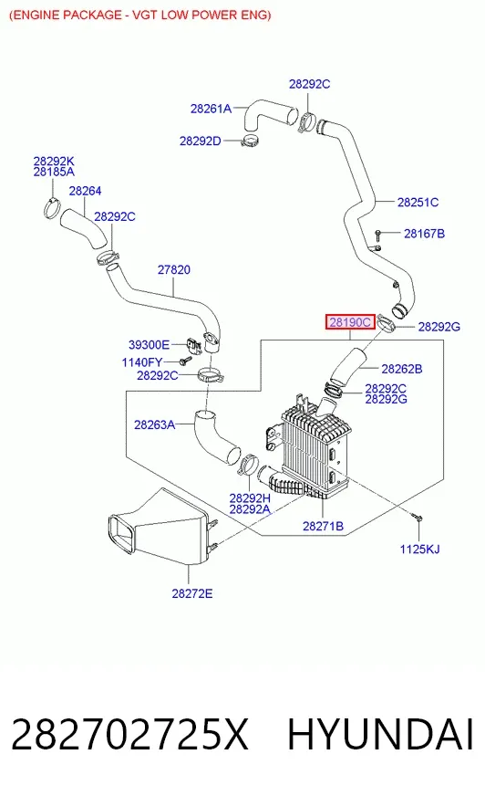Intercooler 282702725X Hyundai/Kia
