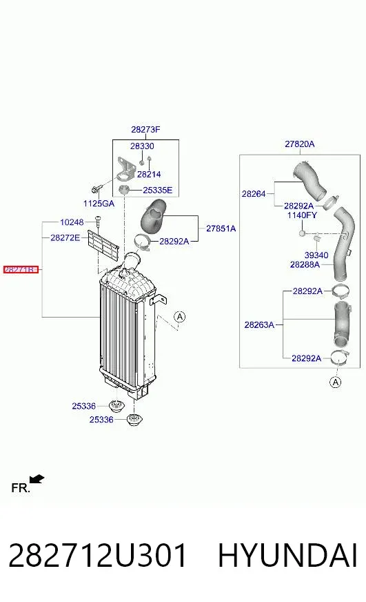 Intercooler 282712U301 Hyundai/Kia