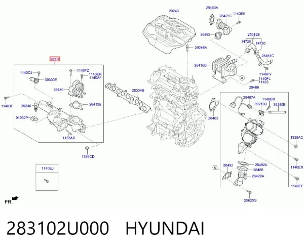 Colector de admisión 283102U000 Hyundai/Kia