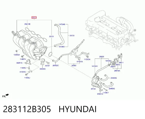 Colector de admisión 283112B305 Hyundai/Kia