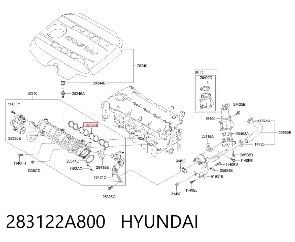 Junta de colector de admisión 283122A800 Hyundai/Kia