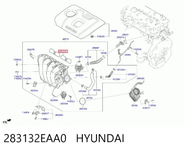 Junta de colector de admisión 283132EAA0 Hyundai/Kia