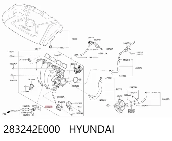 Solenoide de transmisión automática 283242E000 Hyundai/Kia