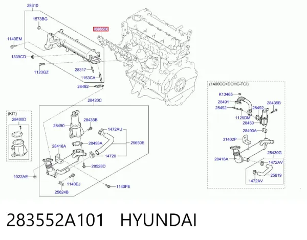 Junta de colector de admisión 283552A101 Hyundai/Kia