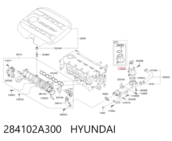 Válvula EGR 284102A300 Hyundai/Kia