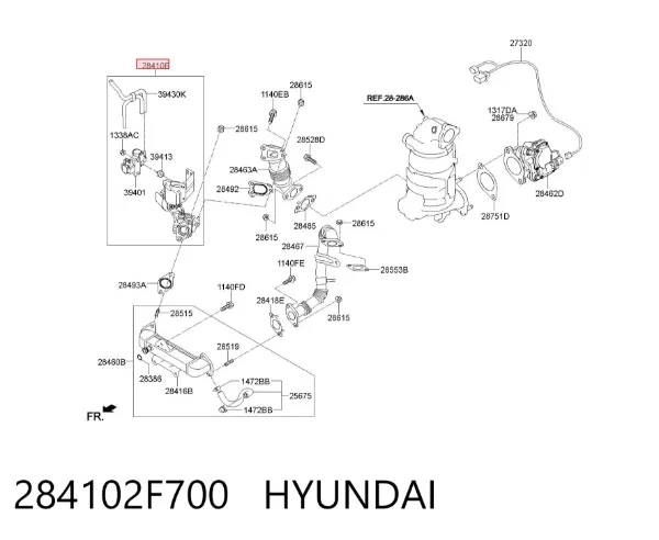 Válvula EGR 284102F700 Hyundai/Kia