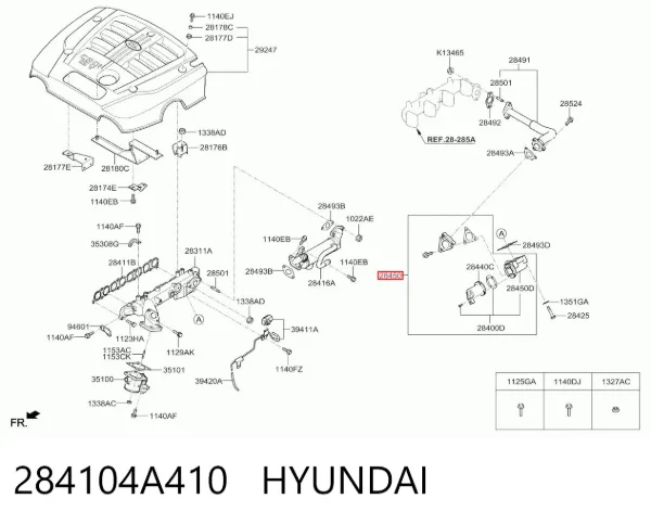 Válvula EGR 284104A410 Hyundai/Kia
