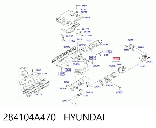 Válvula EGR 284104A470 Hyundai/Kia