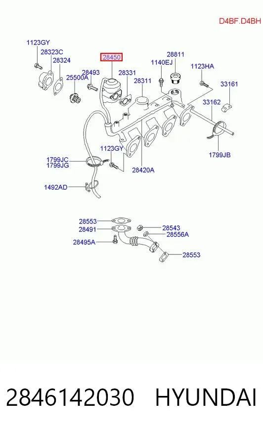 Válvula EGR 2846142030 Hyundai/Kia