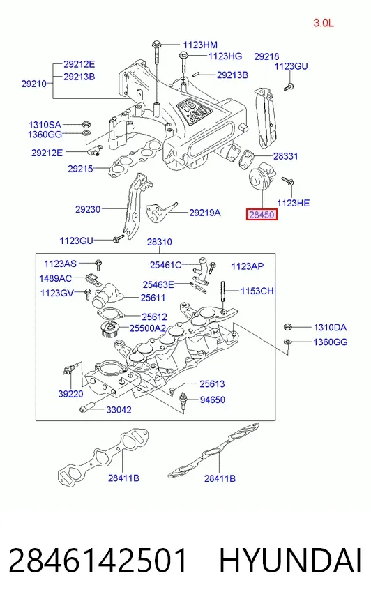Válvula EGR 2846142501 Hyundai/Kia
