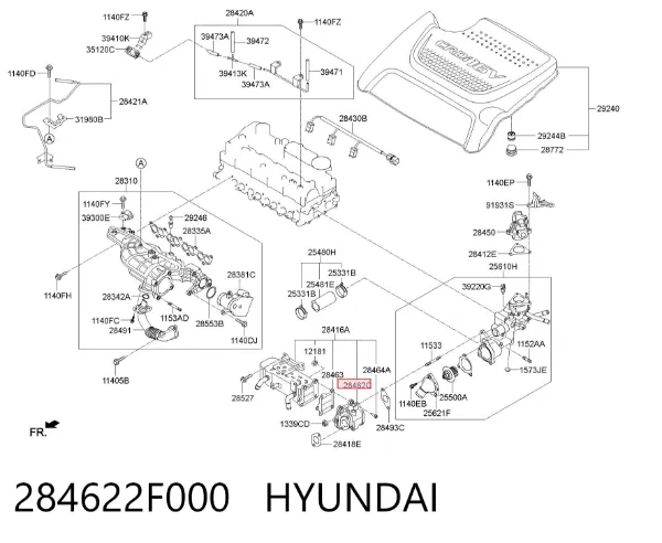 Válvula EGR 284622F000 Hyundai/Kia