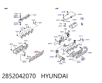 Junta combinada de admisión y escape HYUNDAI 2852042070