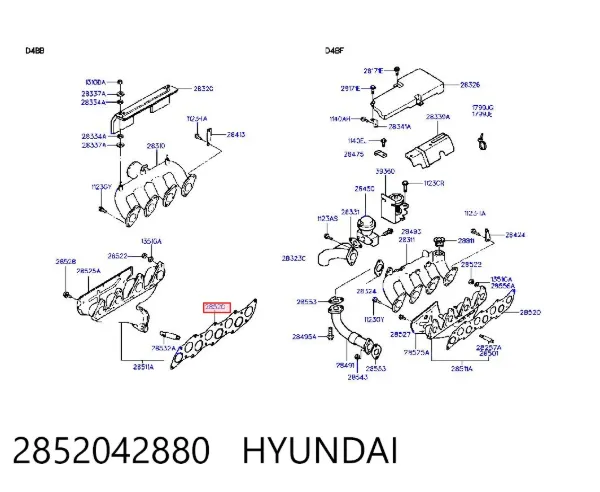 Junta colector escape Hyundai H-1 STAREX Starex