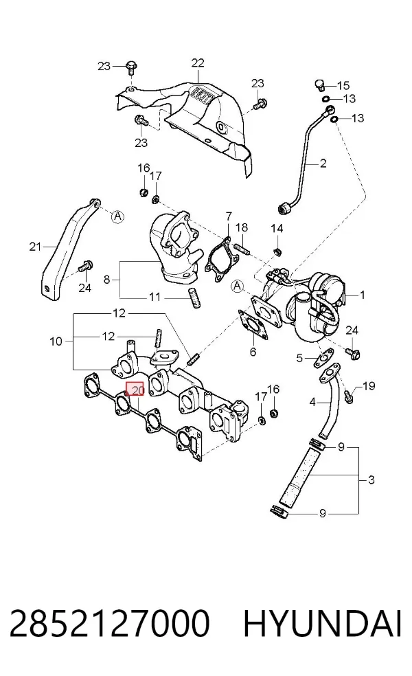 Junta colector escape 2852127000 Hyundai/Kia