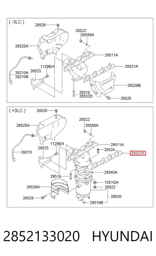 Junta colector escape 2852133020 Hyundai/Kia