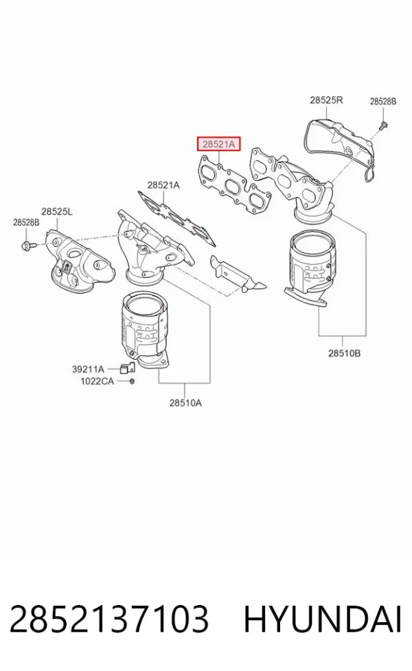 Junta colector escape 2852137103 Hyundai/Kia