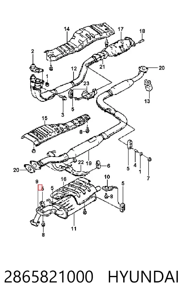 Soporte escape 2865821000 Hyundai/Kia