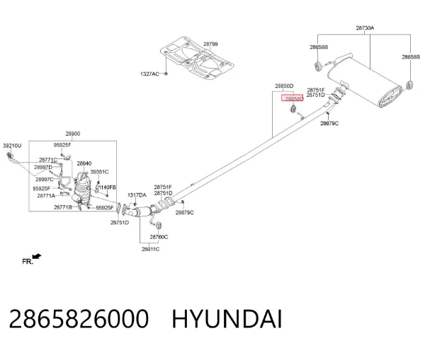 Soporte escape 2865826000 Hyundai/Kia