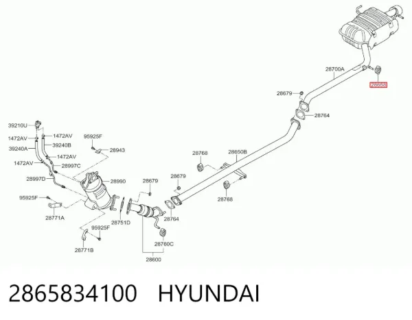 Soporte escape 2865834100 Hyundai/Kia