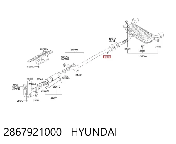 Tuerca del colector de escape 2867921000 Hyundai/Kia