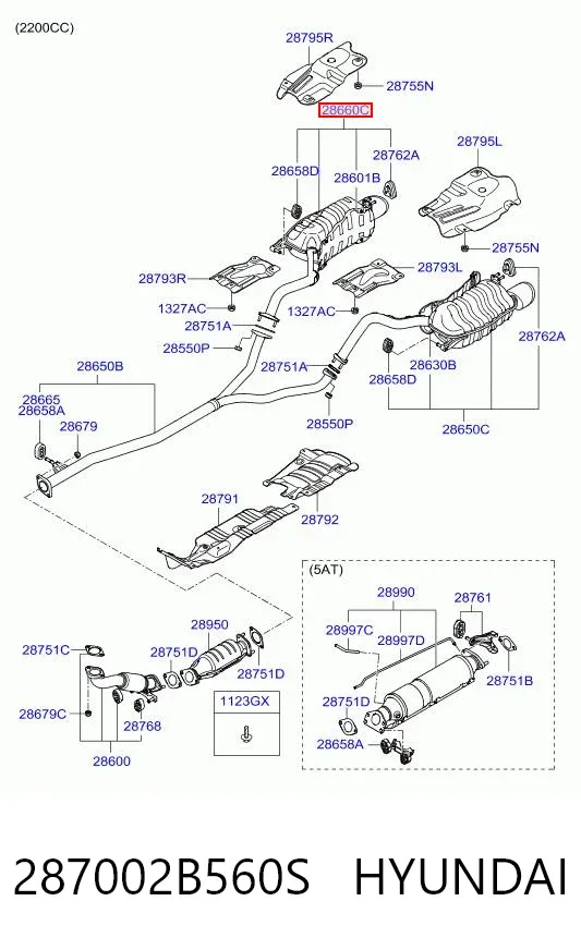 Silenciador trasero 287002B560S Hyundai/Kia
