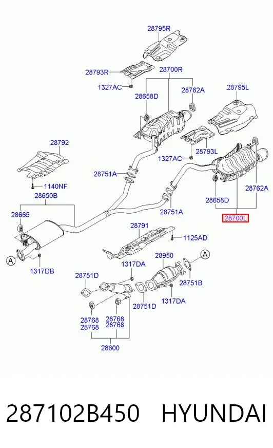 Silenciador trasero 287102B450 Hyundai/Kia