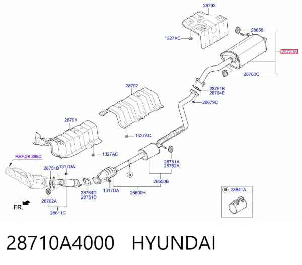 Silenciador trasero 28710A4000 Hyundai/Kia