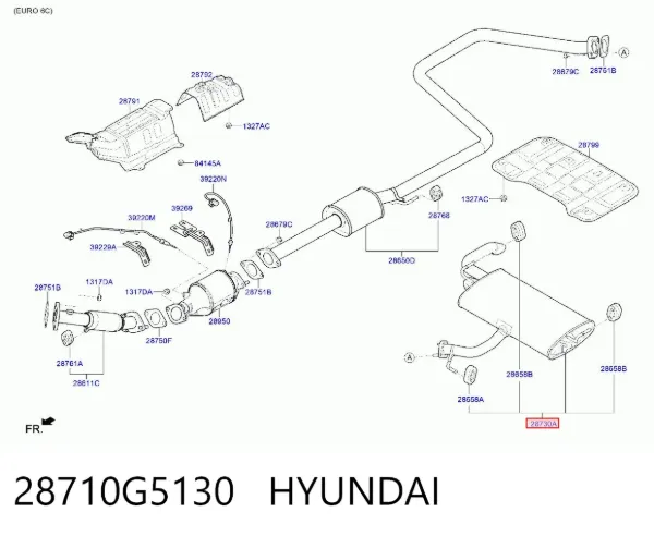 Silenciador trasero 28710G5130 Hyundai/Kia