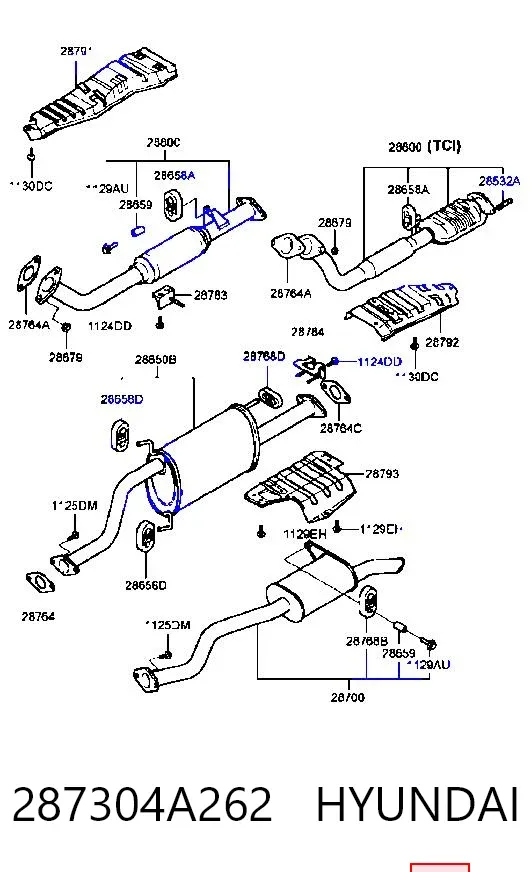 Silenciador trasero 287304A262 Hyundai/Kia