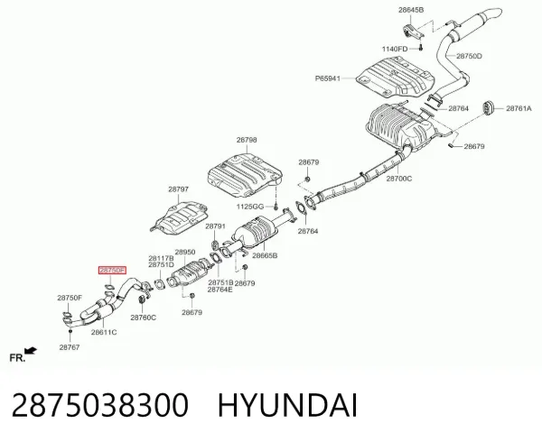 Junta de escape 2875038300 Hyundai/Kia