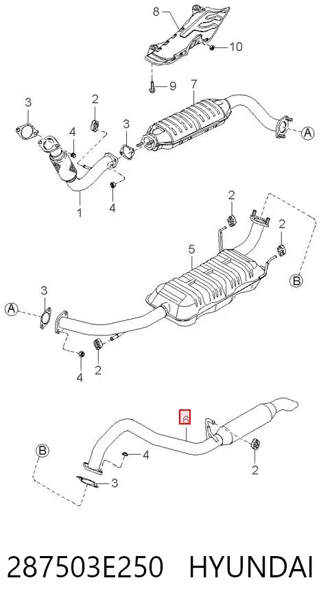 Silenciador trasero 287503E250 Hyundai/Kia