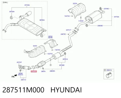 Junta de montaje del silenciador HYUNDAI 287511M000
