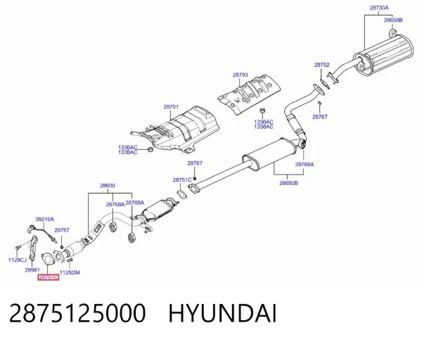 Junta de escape 2875125000 Hyundai/Kia
