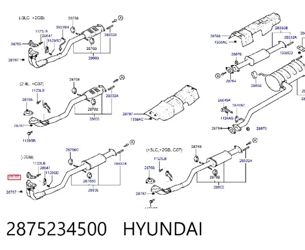 Junta de escape 2875234500 Hyundai/Kia