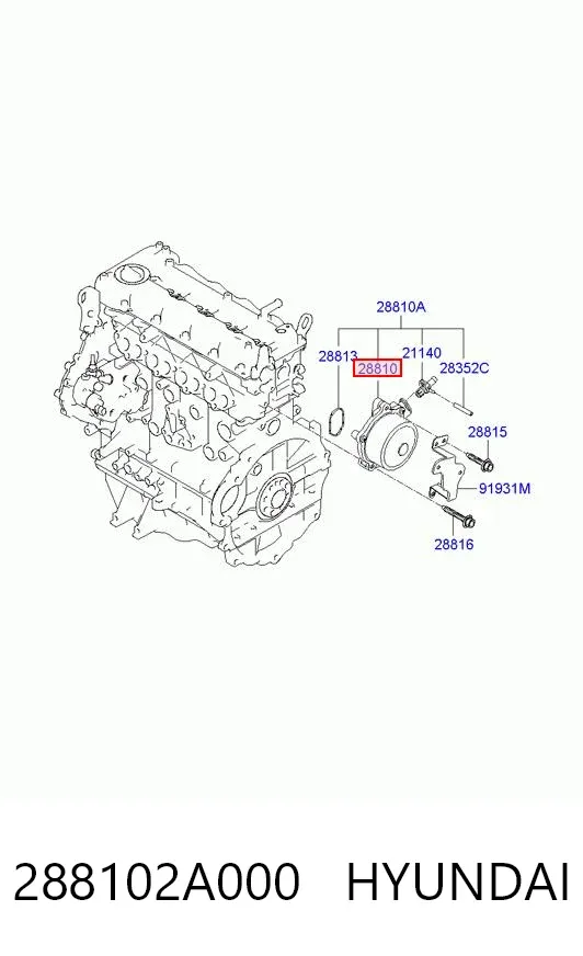 Bomba de vacío 288102A000 Hyundai/Kia