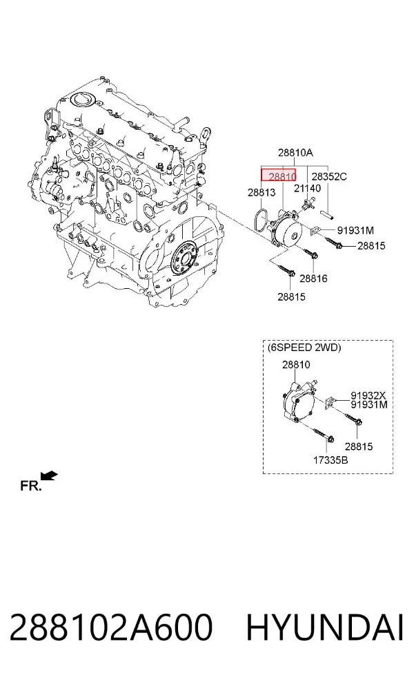 Bomba de vacío 288102A600 Hyundai/Kia