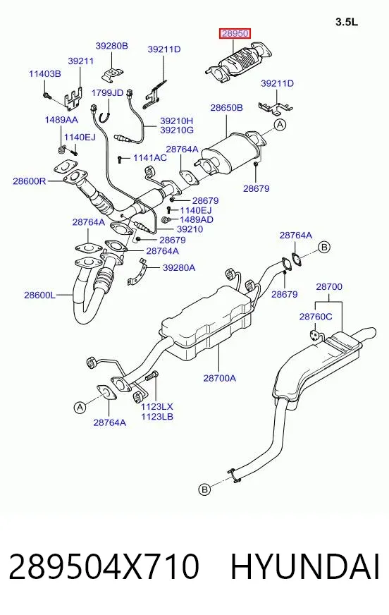 Catalizador 289504X710 Hyundai/Kia