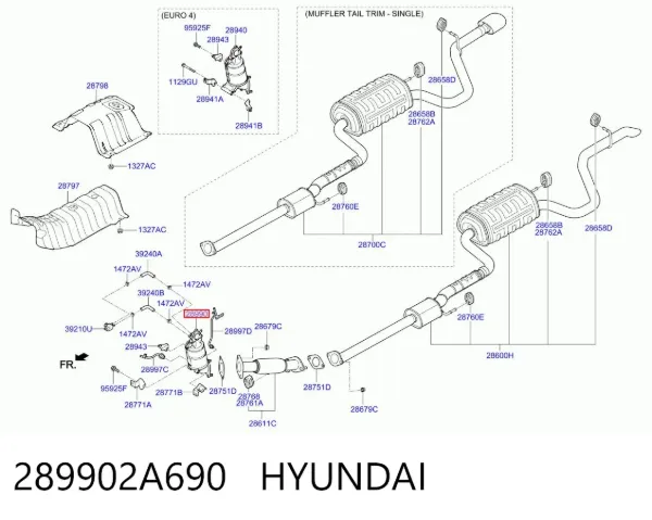 Catalizador 289902A690 Hyundai/Kia