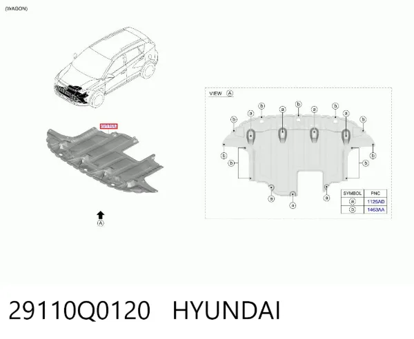 Protección motor / empotramiento 29110Q0120 Hyundai/Kia