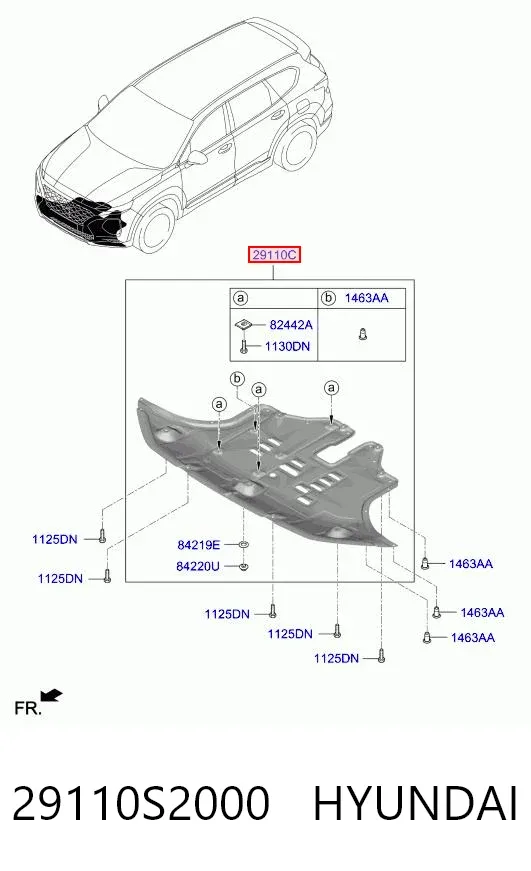 Protección motor / empotramiento 29110S2000 Hyundai/Kia