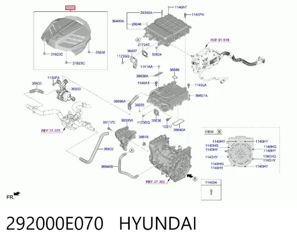 Tapa motor 292000E070 Hyundai/Kia