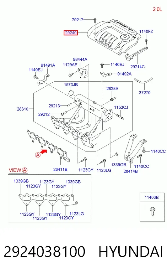 Tapa motor Hyundai Sonata IV