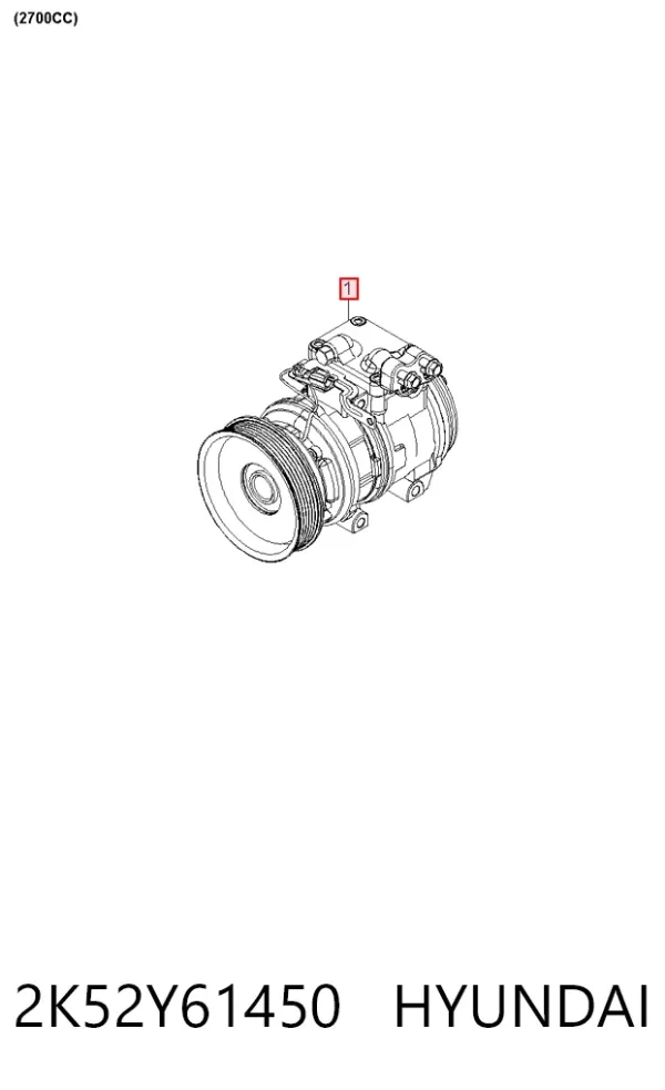 Compresor de aire acondicionado 2K52Y61450 Hyundai/Kia