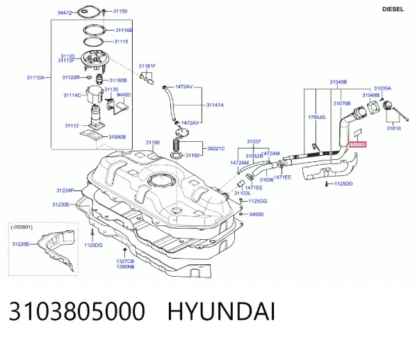 Pistón 3103805000 Hyundai/Kia
